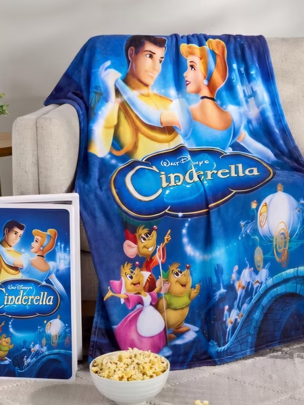 Disney Cinderella Movie VHS & VHS Blanket NWT Sealed